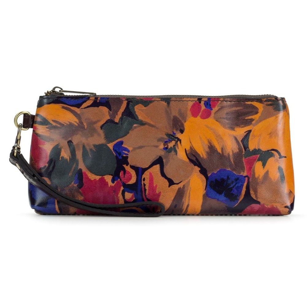 NWT Patricia Nash Laurina Leather Crossbody with Wristlet Strap in Fall Floral - Picture 5 of 8